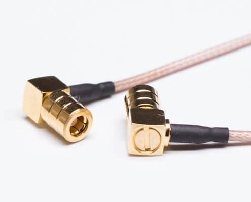 同軸線 SMA線材90度彎頭母座雙頭接RG178棕色定制長度線材