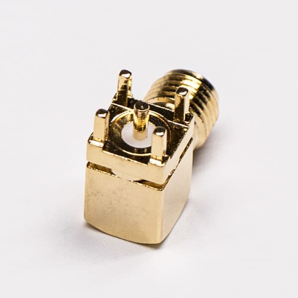 3-2 sma反極母頭公針鍍金彎式插孔接PCB板