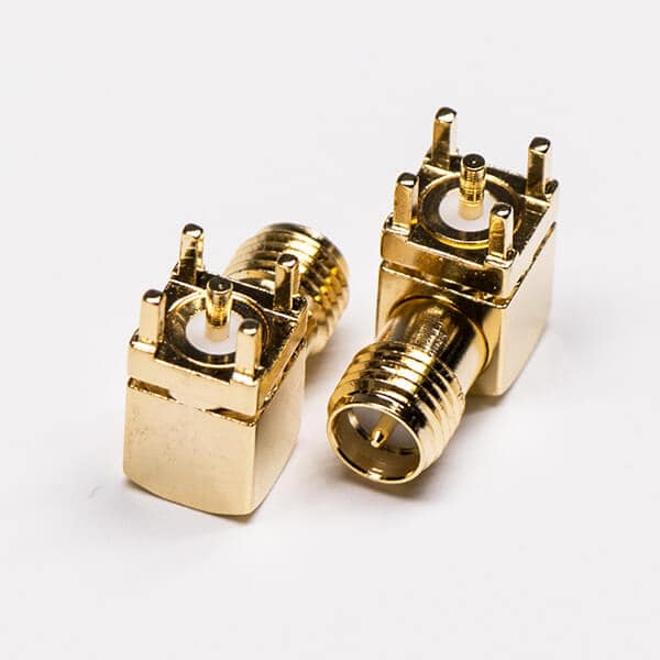 3-3 sma反極母頭公針鍍金彎式插孔接PCB板